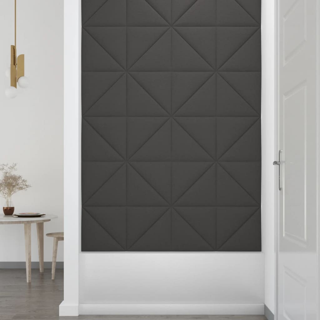 vidaXL Nástěnné panely 12 ks tmavě šedé 30 x 30 cm textil 0,54 m²