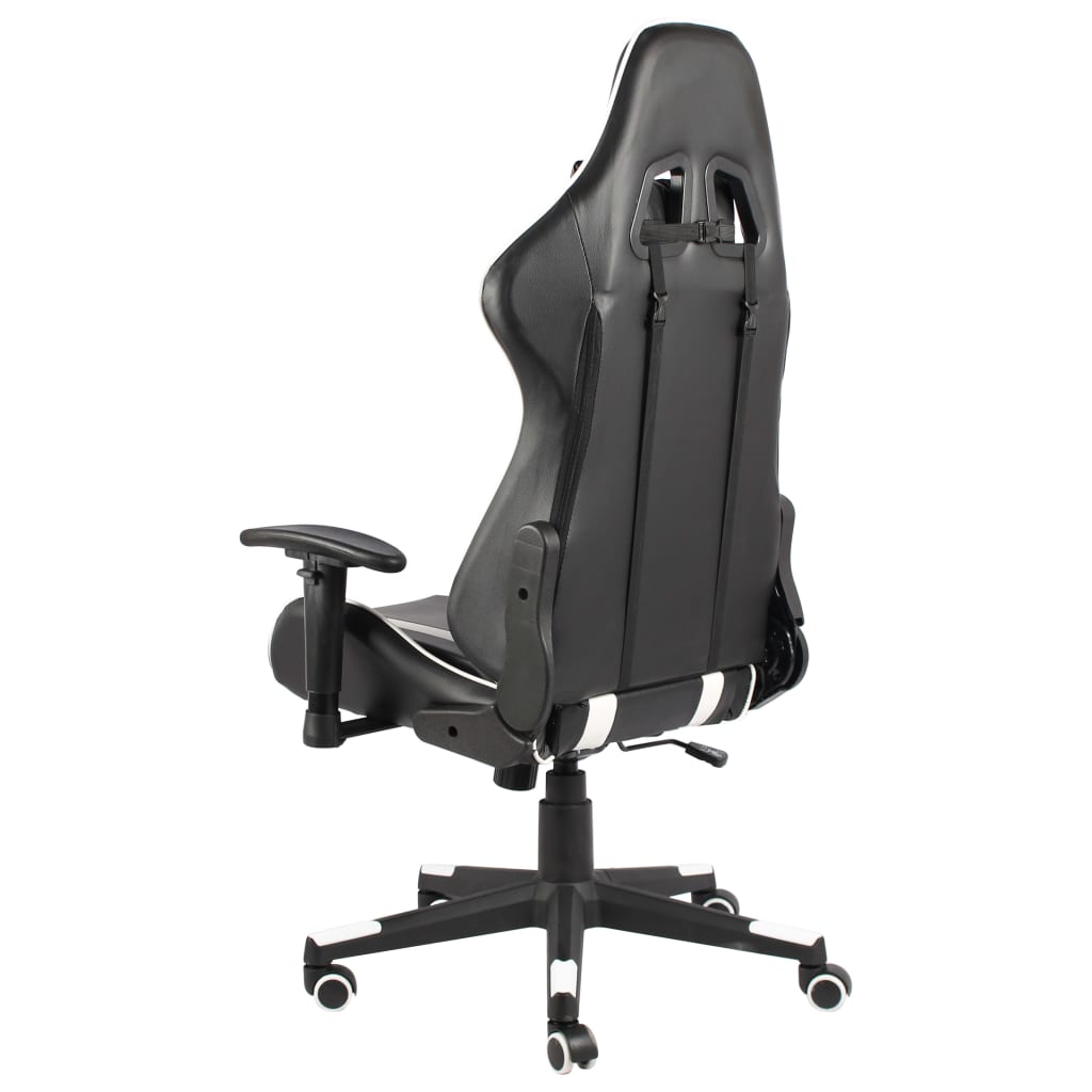 vidaXL Otočná herní židle bílá PVC