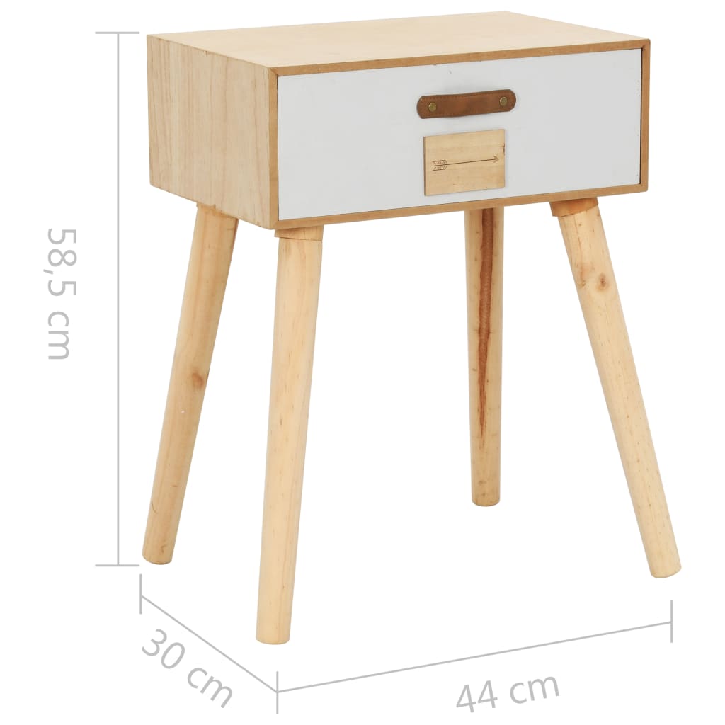 vidaXL Noční stolek se zásuvkou 44 x 30 x 58,5 cm masivní borovice