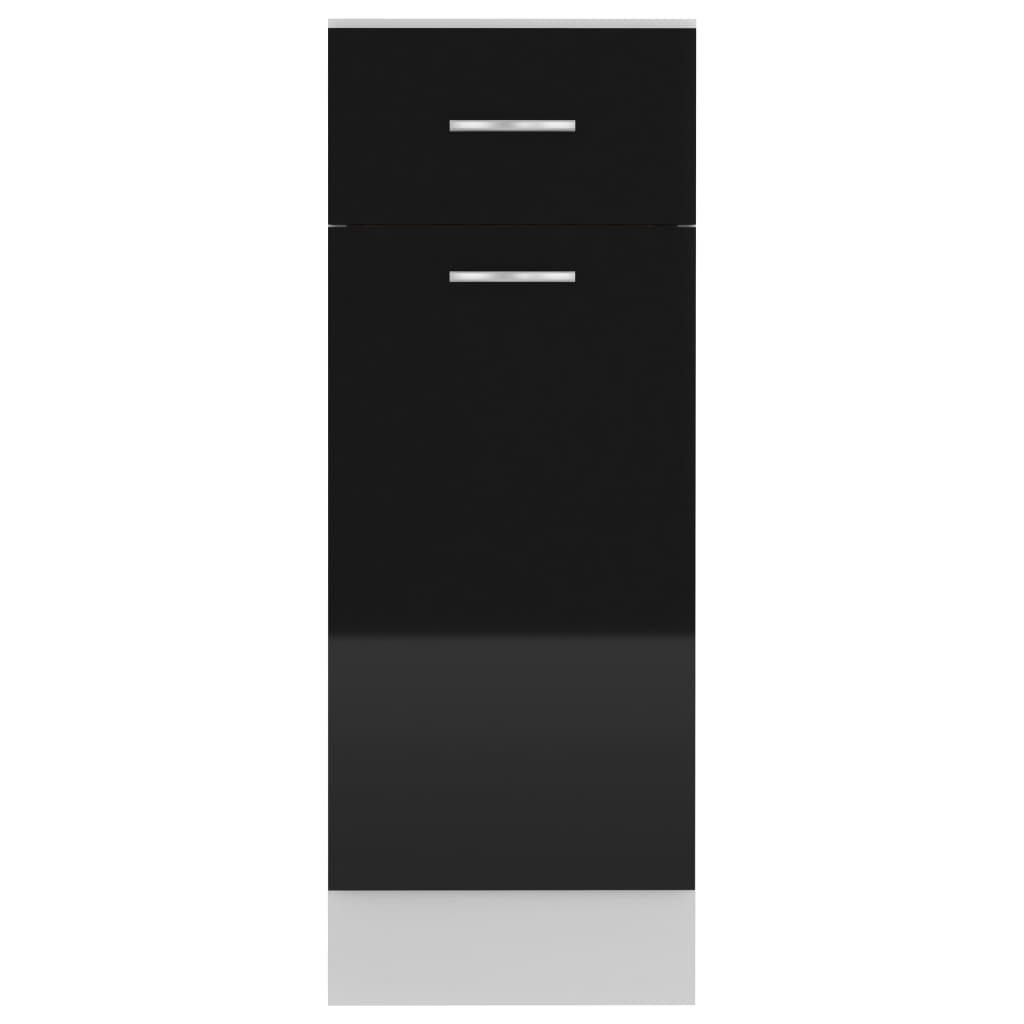 vidaXL Spodní skříňka zásuvka černá vysoký lesk 30x46x81,5 dřevotříska