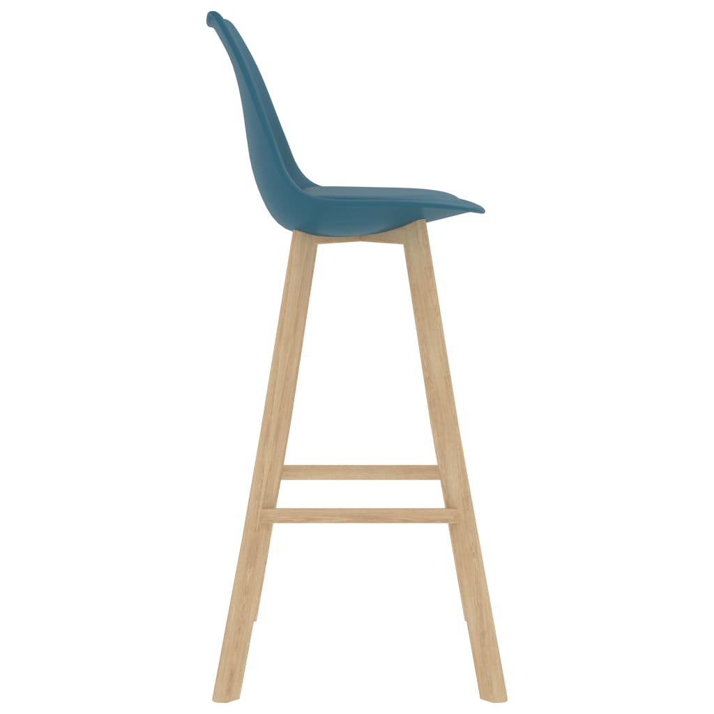 vidaXL Barové stoličky 2 ks tyrkysové PP a masivní bukové dřevo