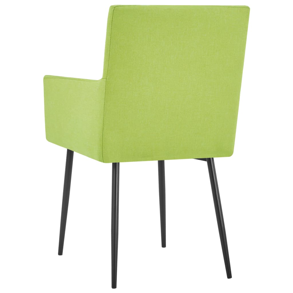 vidaXL Jídelní židle s područkami 4 ks zelené textil