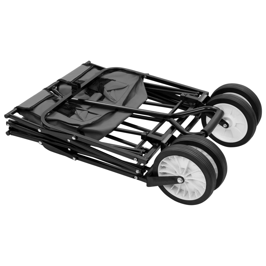 vidaXL Skládací ruční vozík ocel šedý