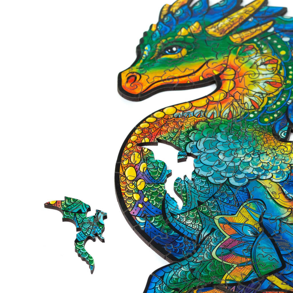 UNIDRAGON 330dílné dřevěné puzzle Guarding Dragon King Size 27 x 44 cm