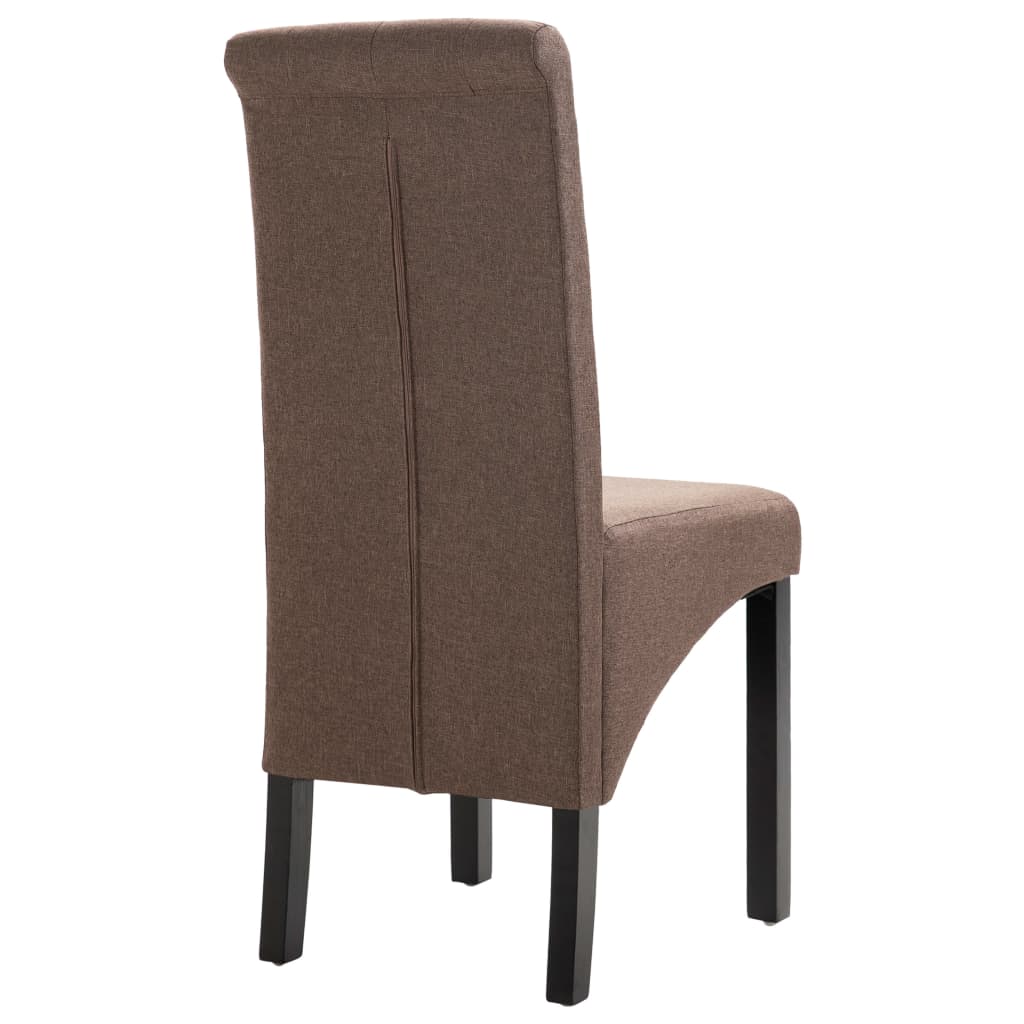 vidaXL Jídelní židle 6 ks hnědé textil