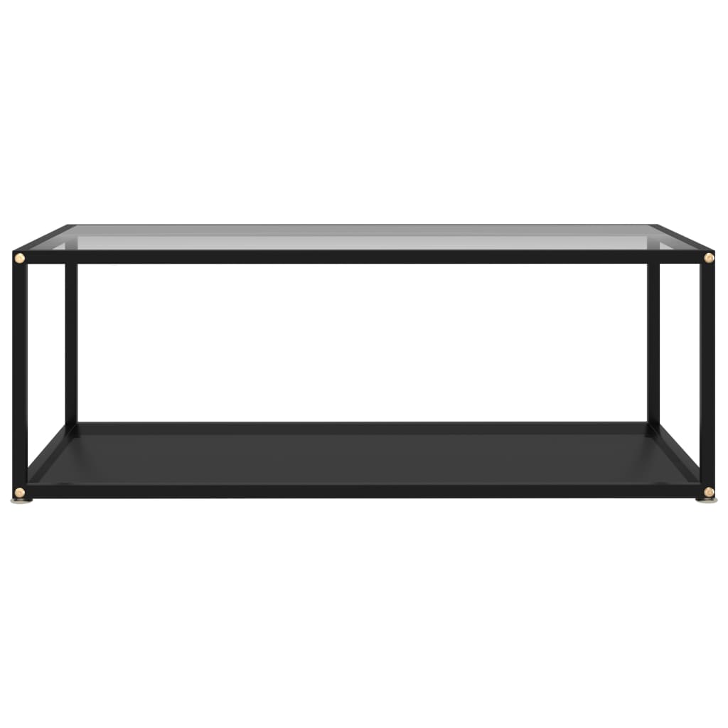 vidaXL Konferenční stolek průhledný a černý 100x50x35 cm tvrzené sklo