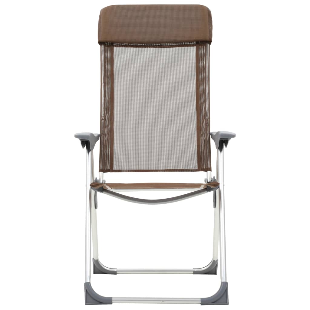 vidaXL Skládací kempingové židle 2 ks hnědé hliníkové