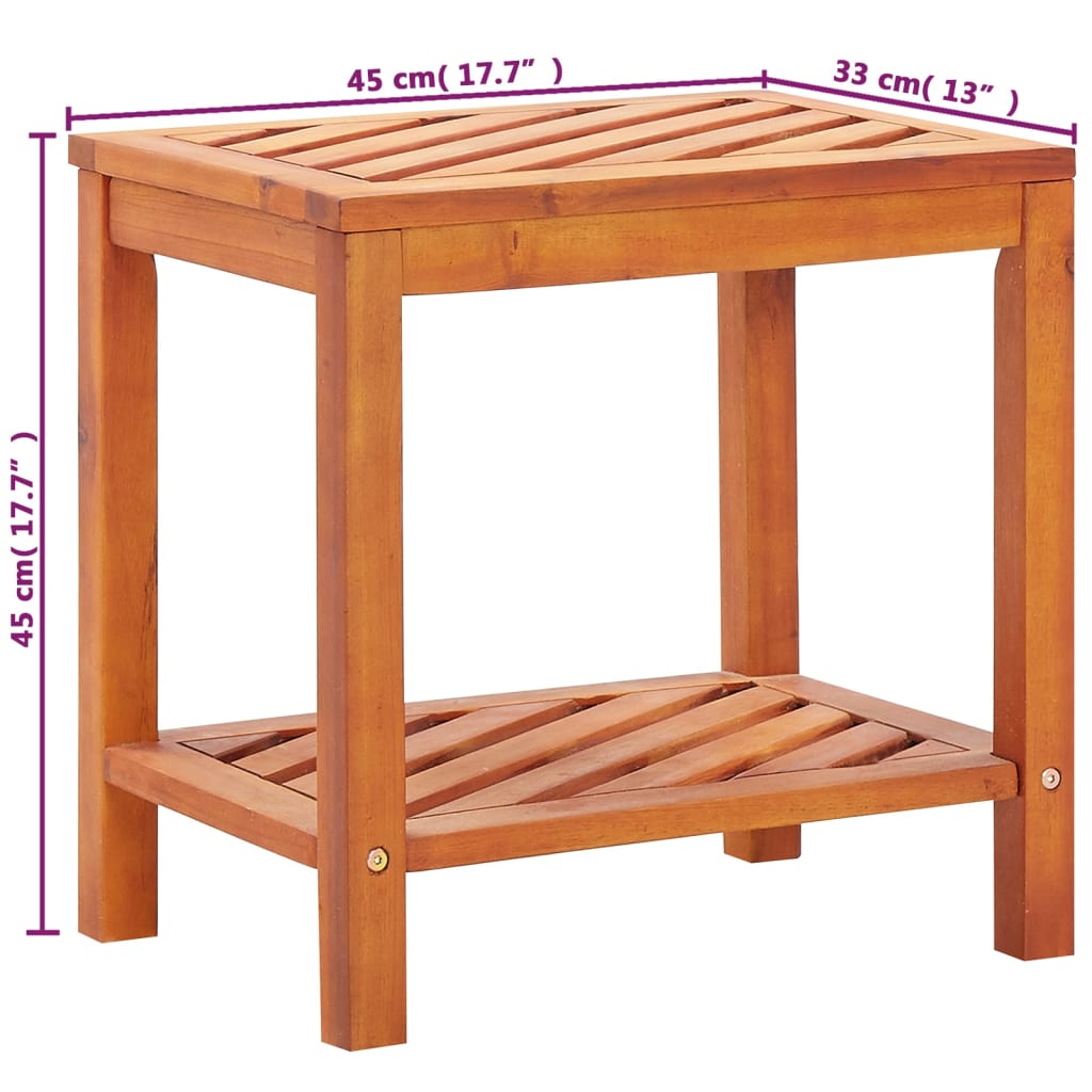 vidaXL Odkládací stolek z masivního akáciového dřeva 45 x 33 x 45 cm