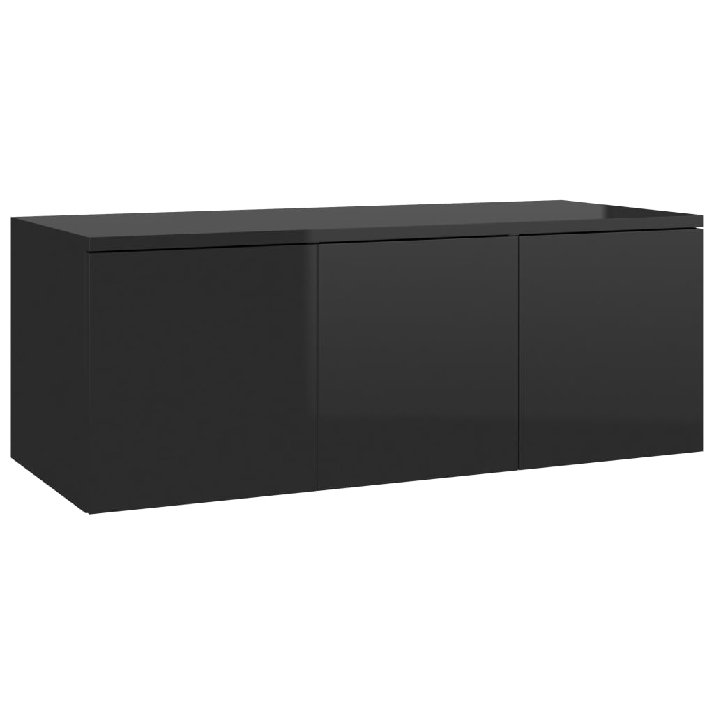 vidaXL TV stolek černý s vysokým leskem 80 x 34 x 30 cm dřevotříska