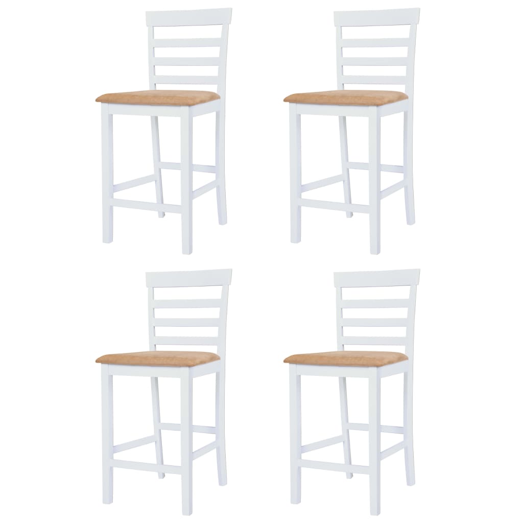 vidaXL Barový stůl a židle sada 5 kusů z masivního dřeva hnědo-bílé