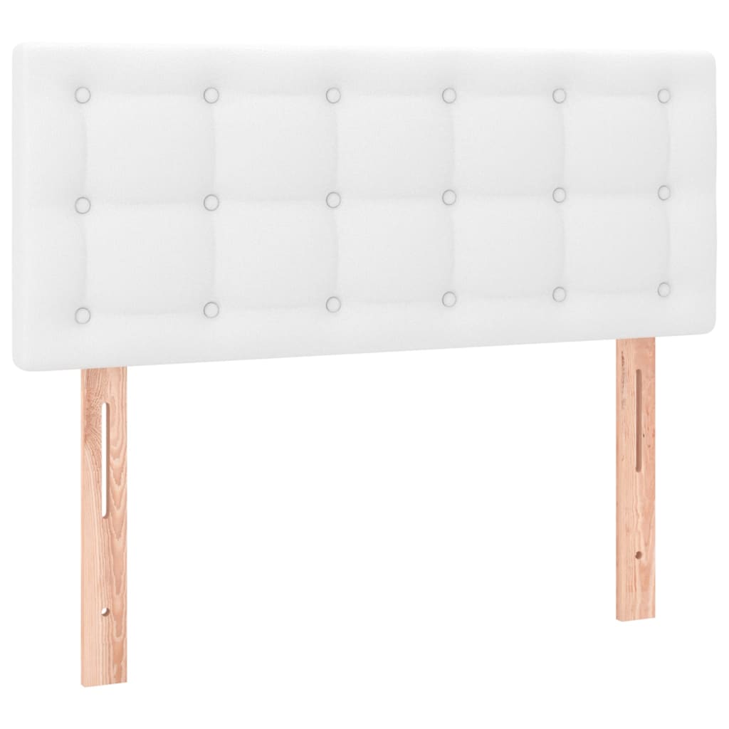vidaXL Box spring postel s matrací a LED bílá 80 x 200 cm umělá kůže