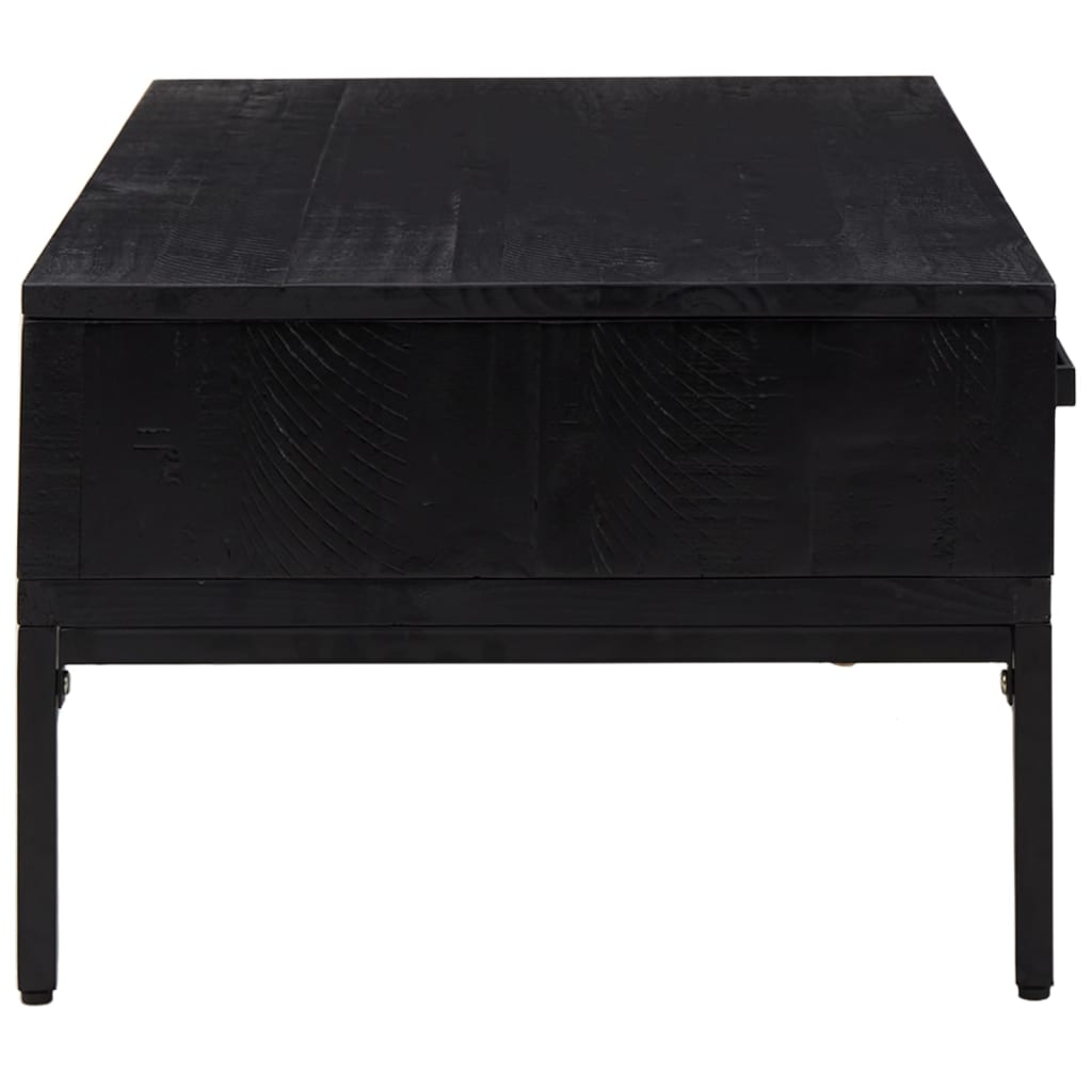 vidaXL Konferenční stolek černý 90 x 50 x 35 cm masivní borovice