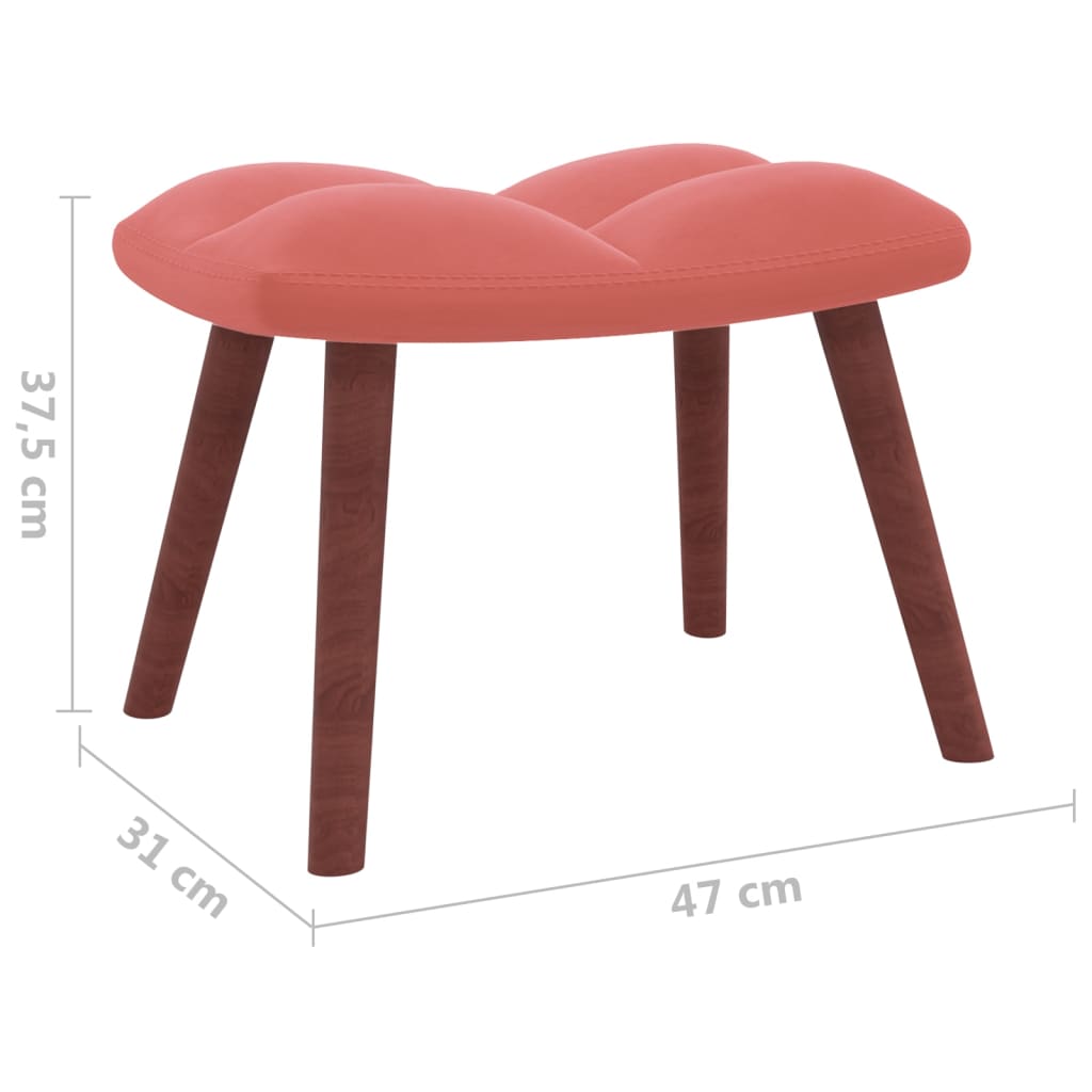 vidaXL Houpací křeslo se stoličkou růžové samet