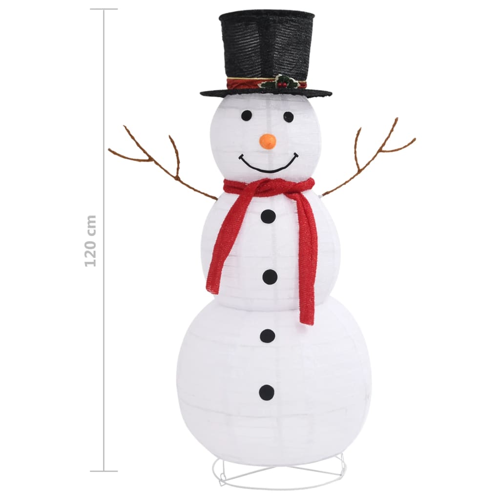 vidaXL Dekorativní vánoční sněhulák s LED luxusní tkanina 120 cm