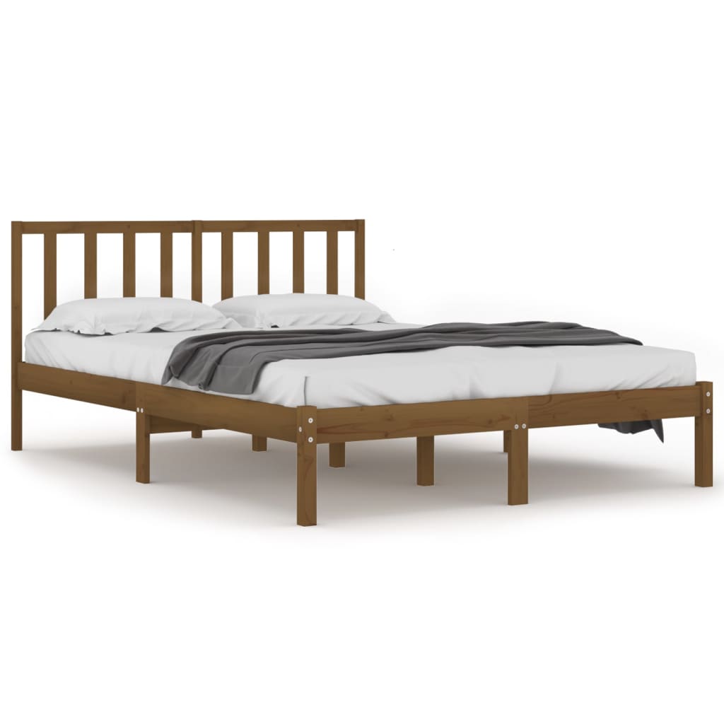 vidaXL Rám postele medově hnědý masivní borovice 135x190 cm dvojlůžko