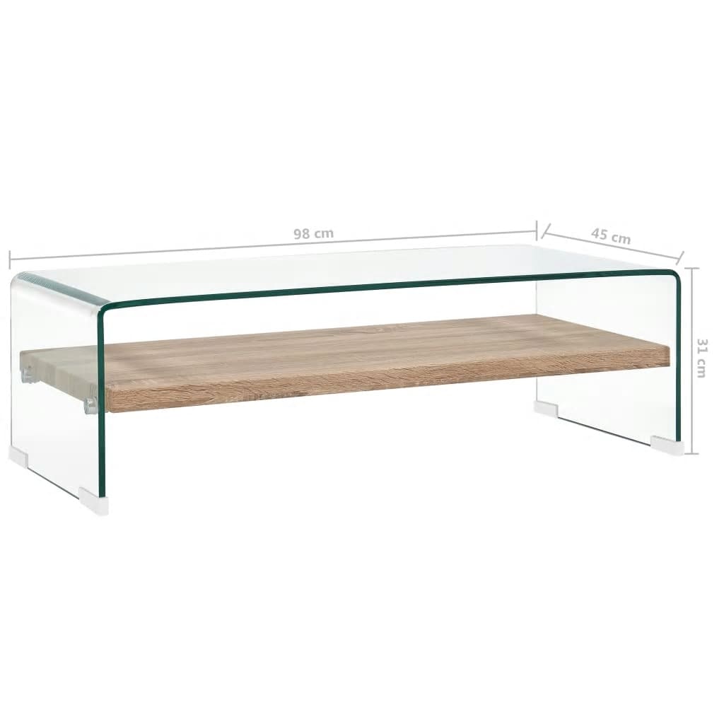 vidaXL Konferenční stolek čirý 98 x 45 x 31 cm tvrzené sklo