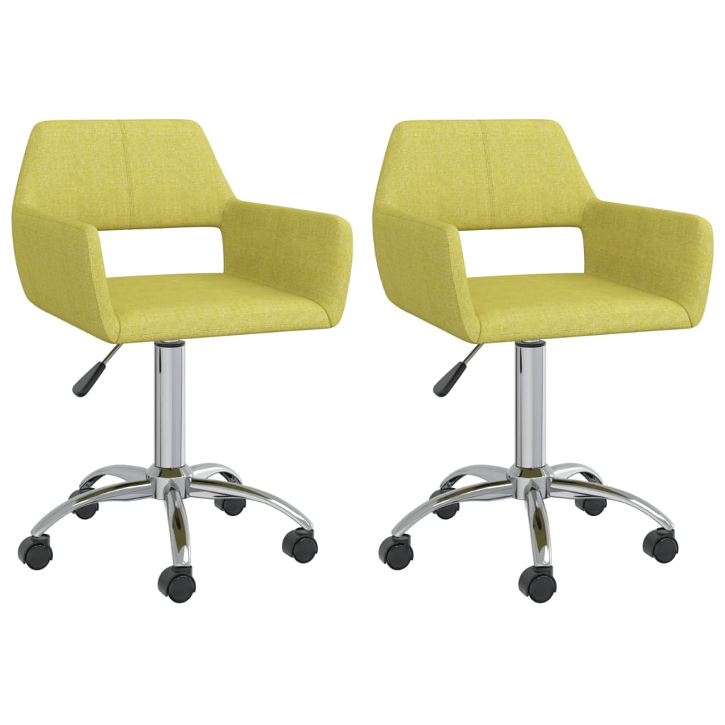 vidaXL Otočné jídelní židle 2 ks zelené textil