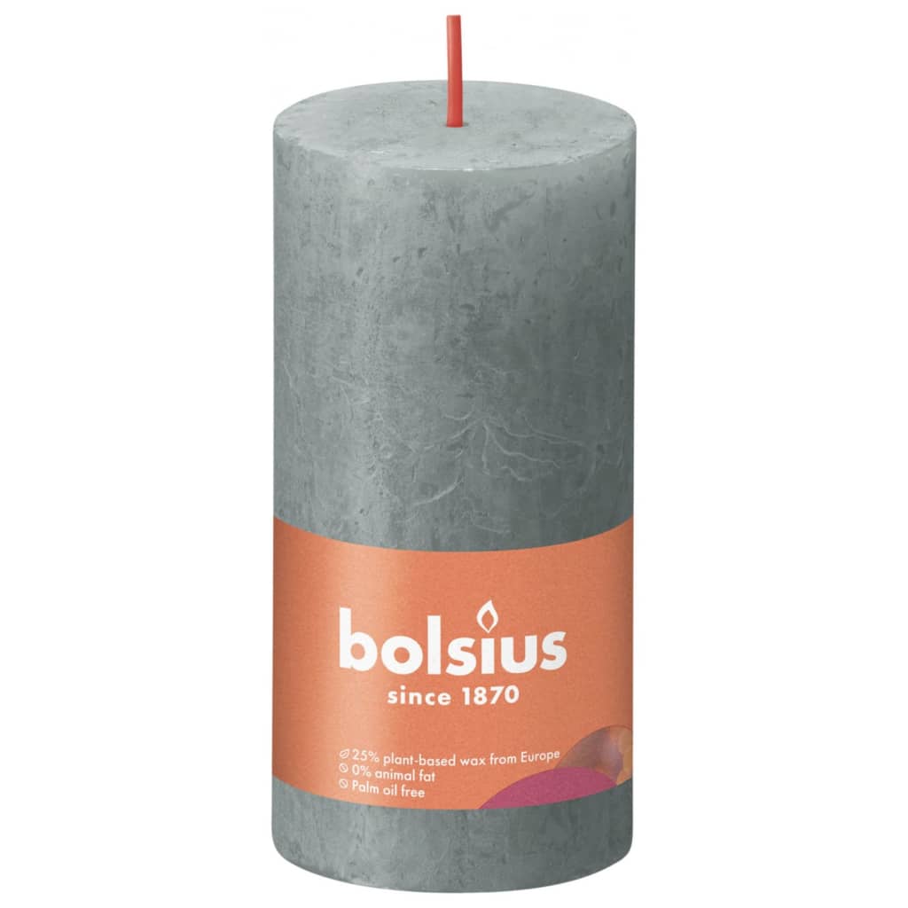 Bolsius Rustikální válcové svíčky Shine 8 ks 100 mm eukalyptovo-zelené