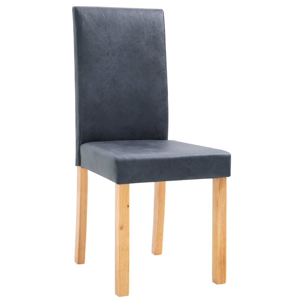 vidaXL Jídelní židle 2 ks šedé umělá semišová kůže