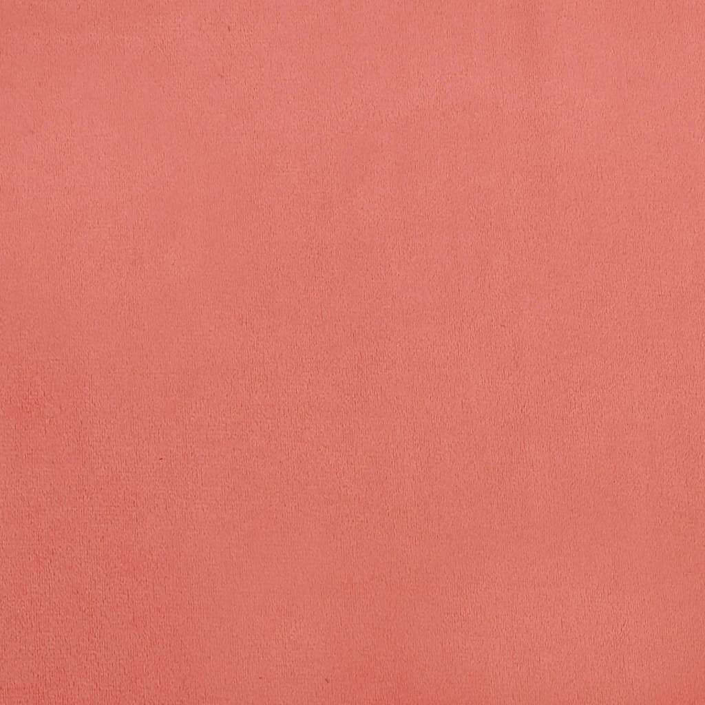 vidaXL Křeslo s nohami z masivního kaučukovníku růžové samet
