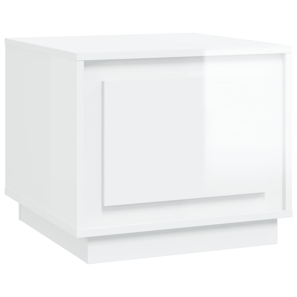 vidaXL Konferenční stolek lesklý bílý 51 x 50 x 44 cm kompozitní dřevo