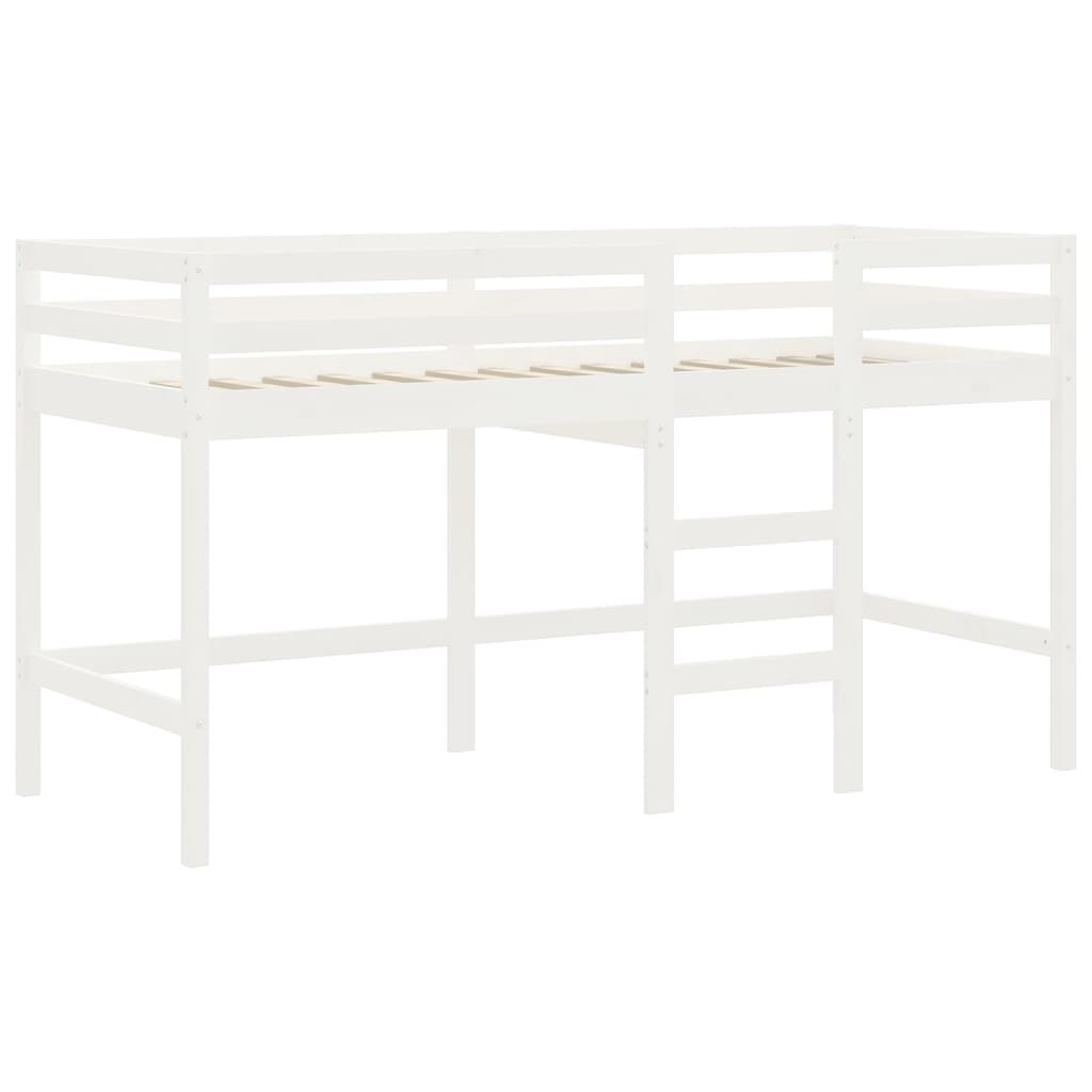 vidaXL Dětská patrová postel se žebříkem bílá 80 x 200 cm borové dřevo