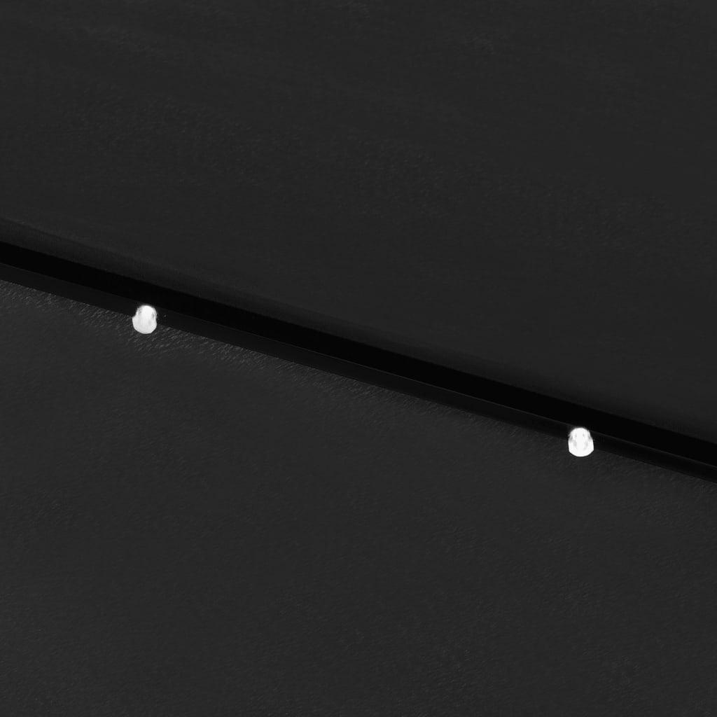 vidaXL Slunečník s LED světly a ocelovou tyčí černý 2 x 3 m