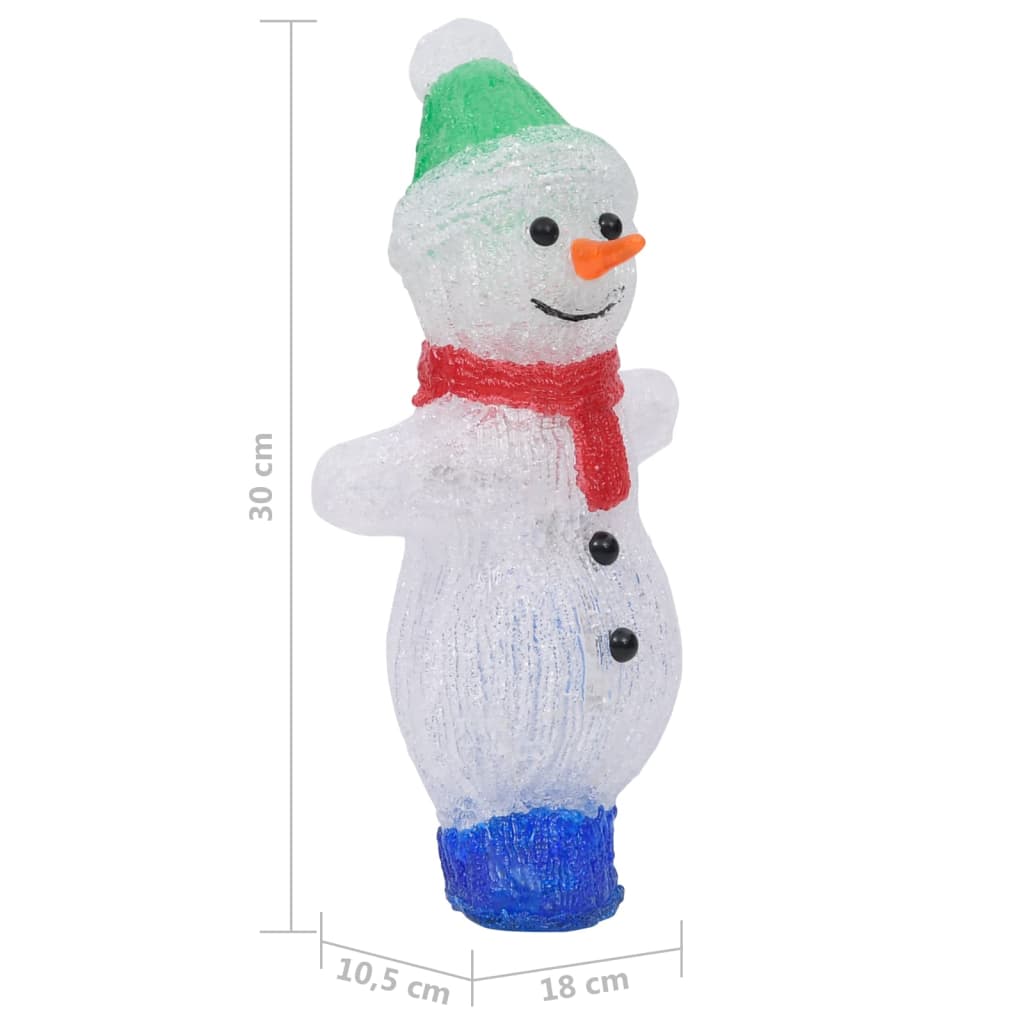 vidaXL Vánoční akrylový sněhulák s LED vnitřní i venkovní 30 cm