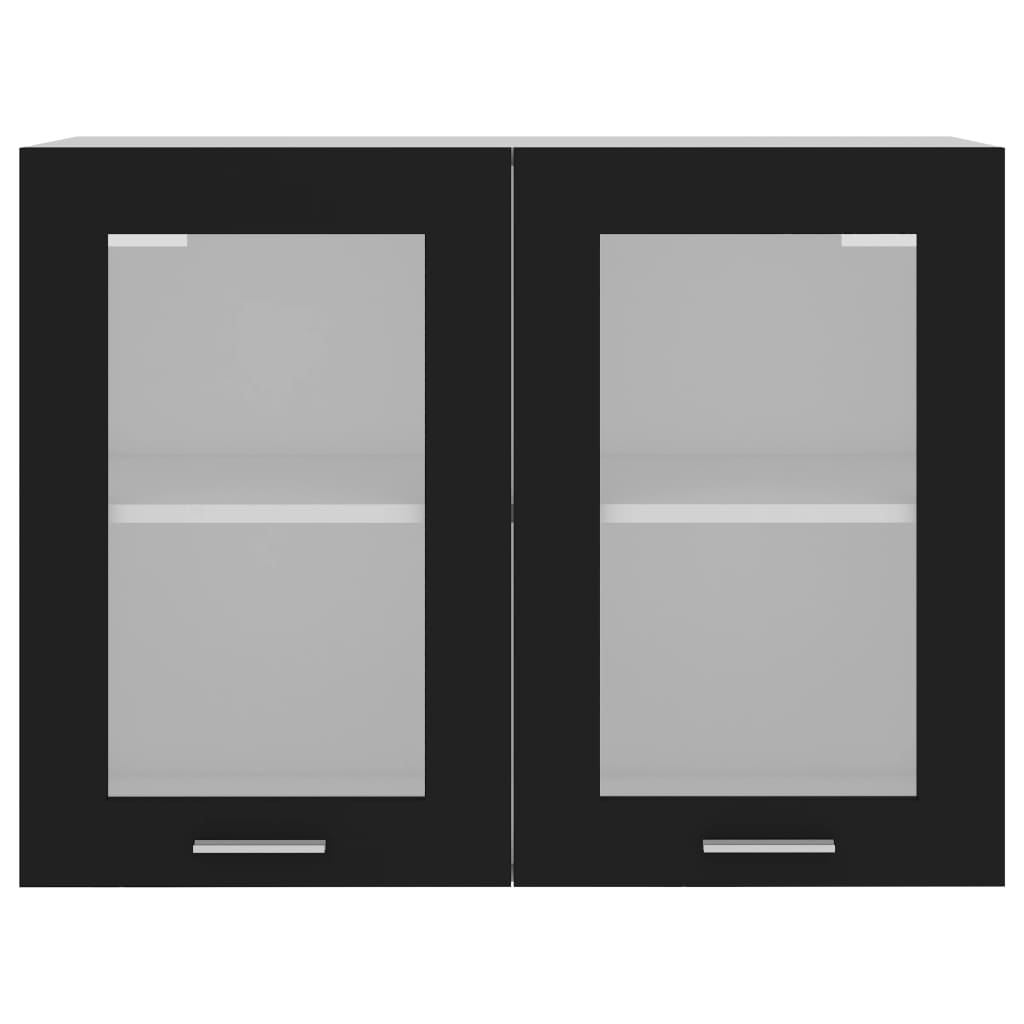 vidaXL Horní skříňka prosklená černá 80 x 31 x 60 cm dřevotříska