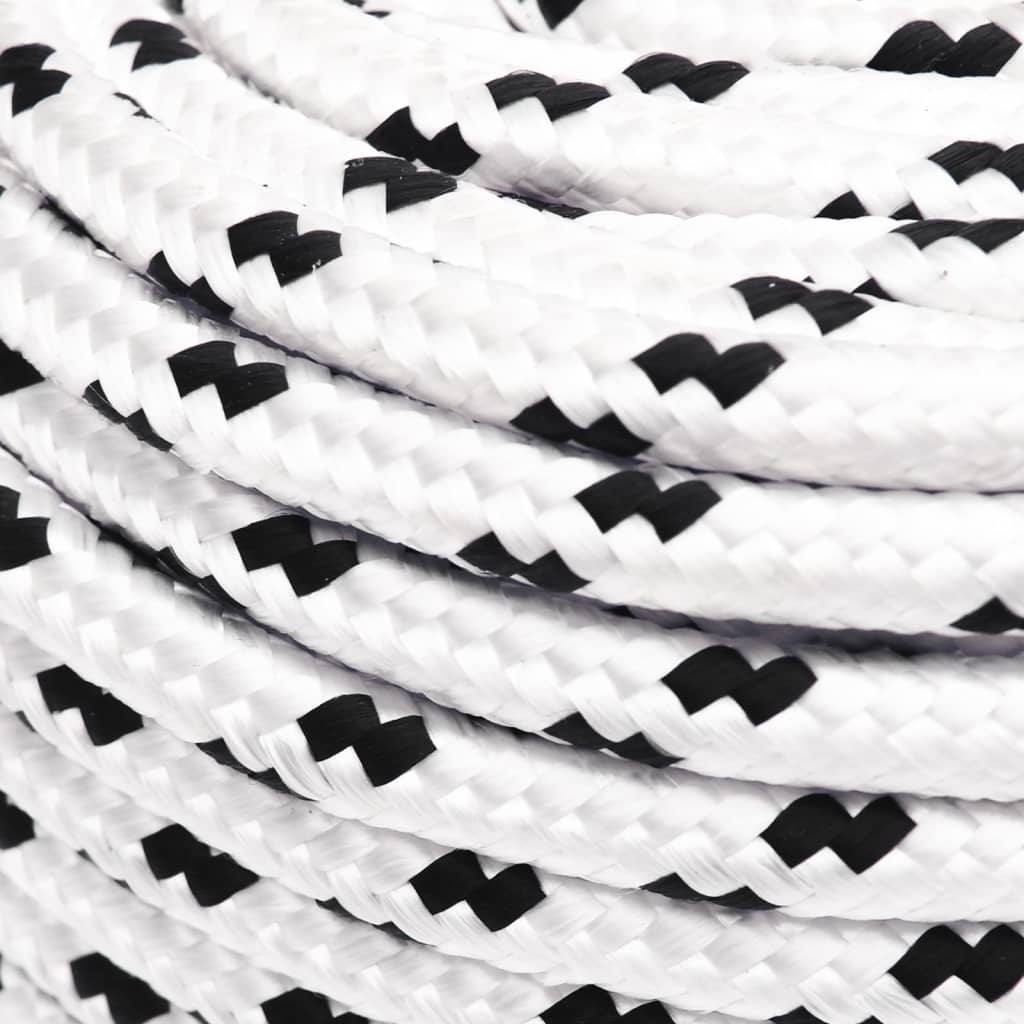 vidaXL Pracovní lano bílé 10 mm 100 m polyester