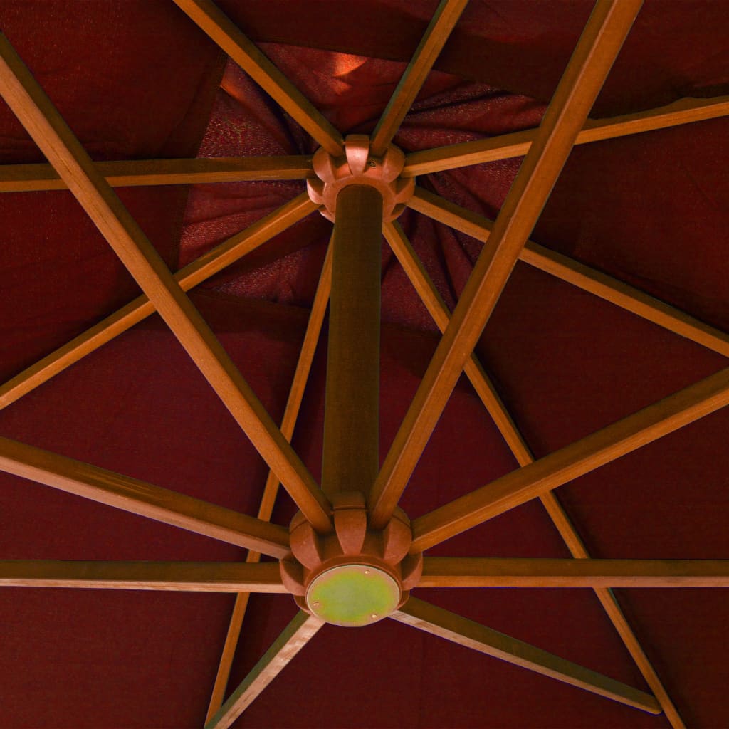 vidaXL Závěsný slunečník s tyčí terakotový 3 x 3 m masivní jedle