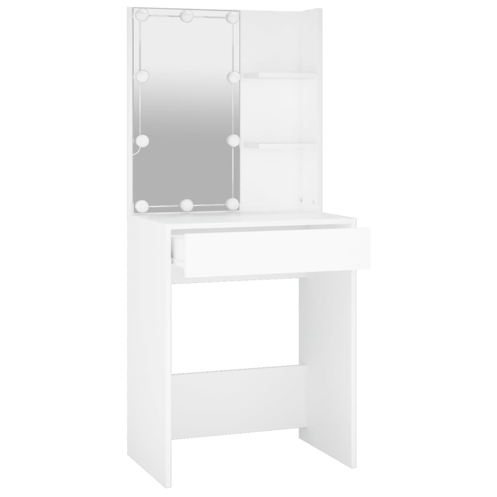 vidaXL Toaletní stolek s LED bílý 60 x 40 x 140 cm