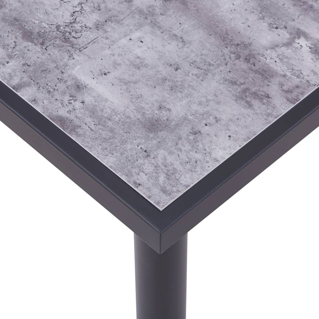 vidaXL Jídelní stůl černý a betonově šedý 160 x 80 x 75 cm MDF