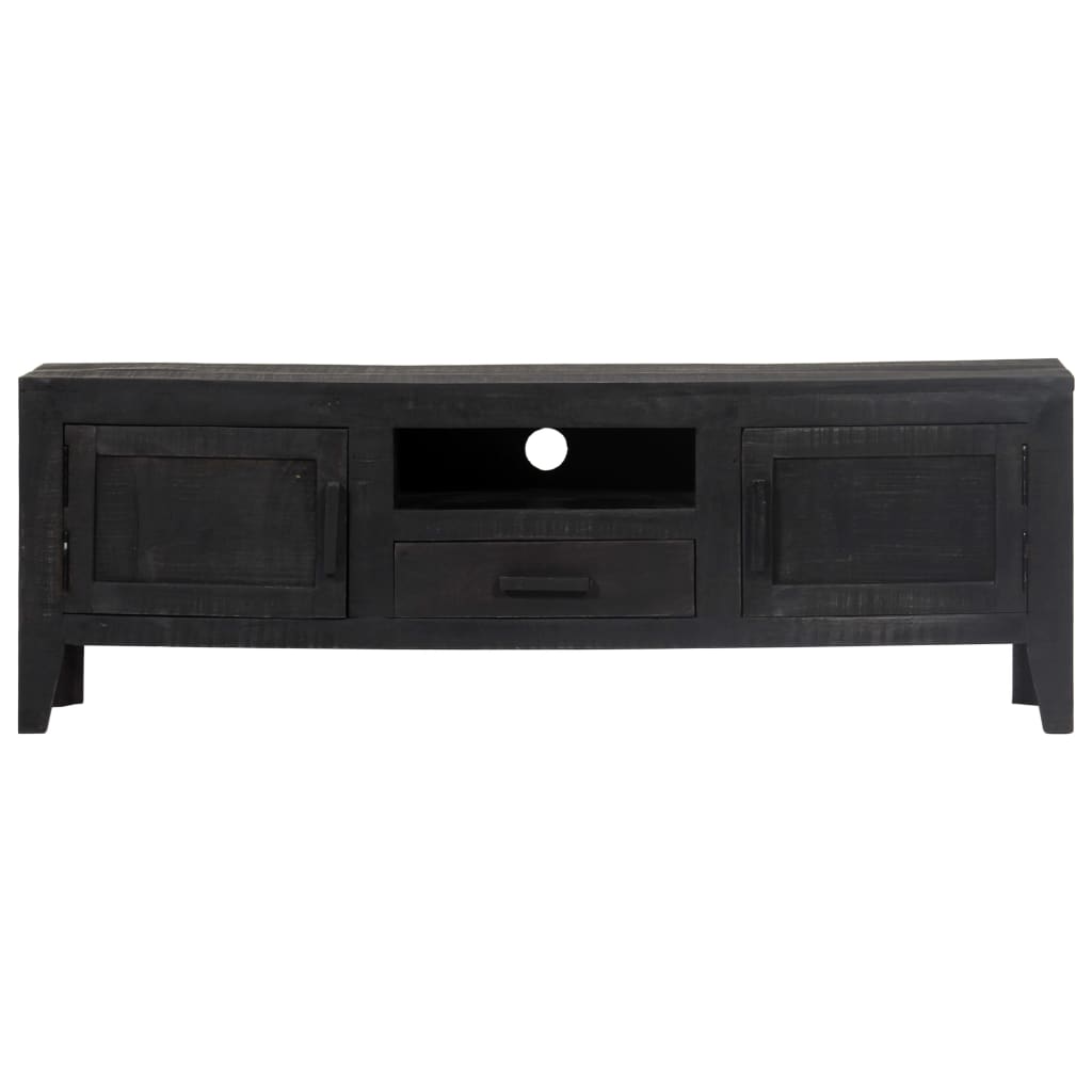 vidaXL TV stolek černý 118 x 30 x 40 cm masivní mangovníkové dřevo