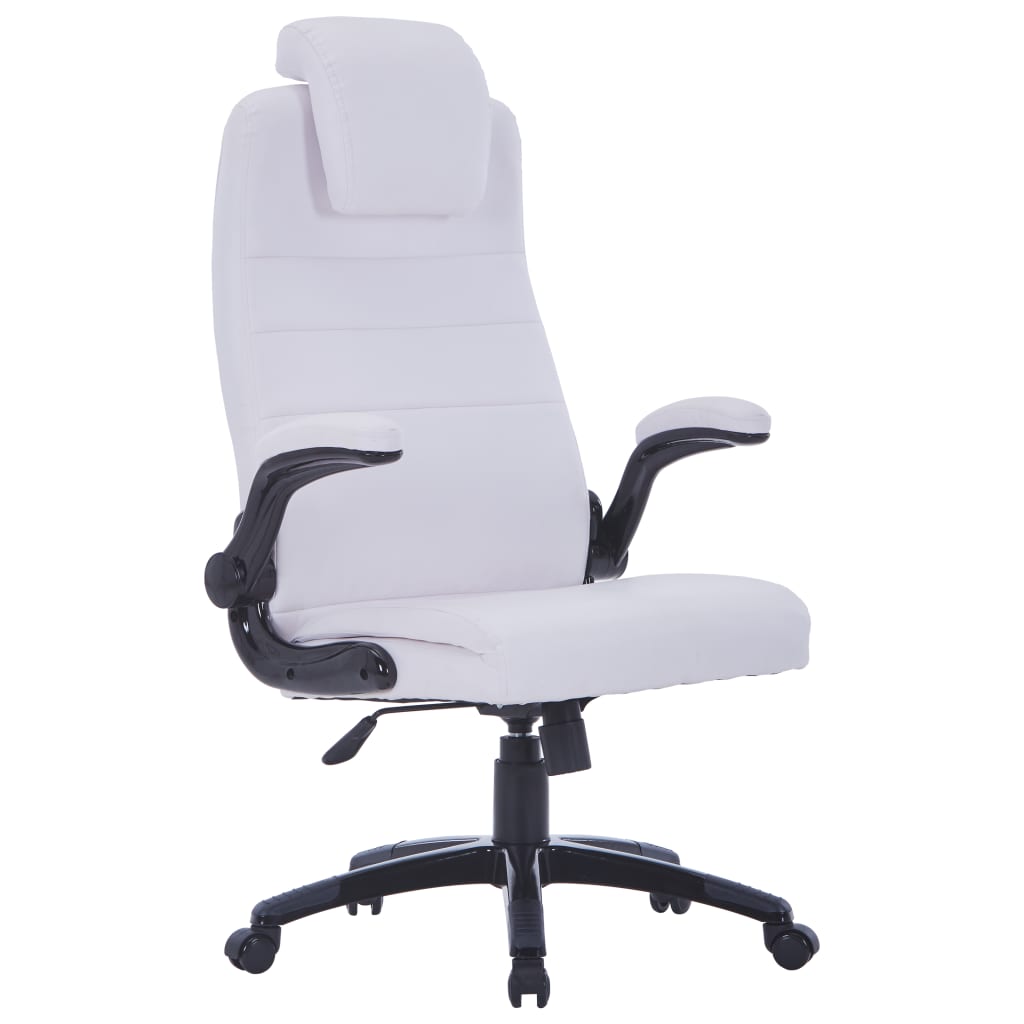Kancelářská židle nastavitelná bílá umělá kůže