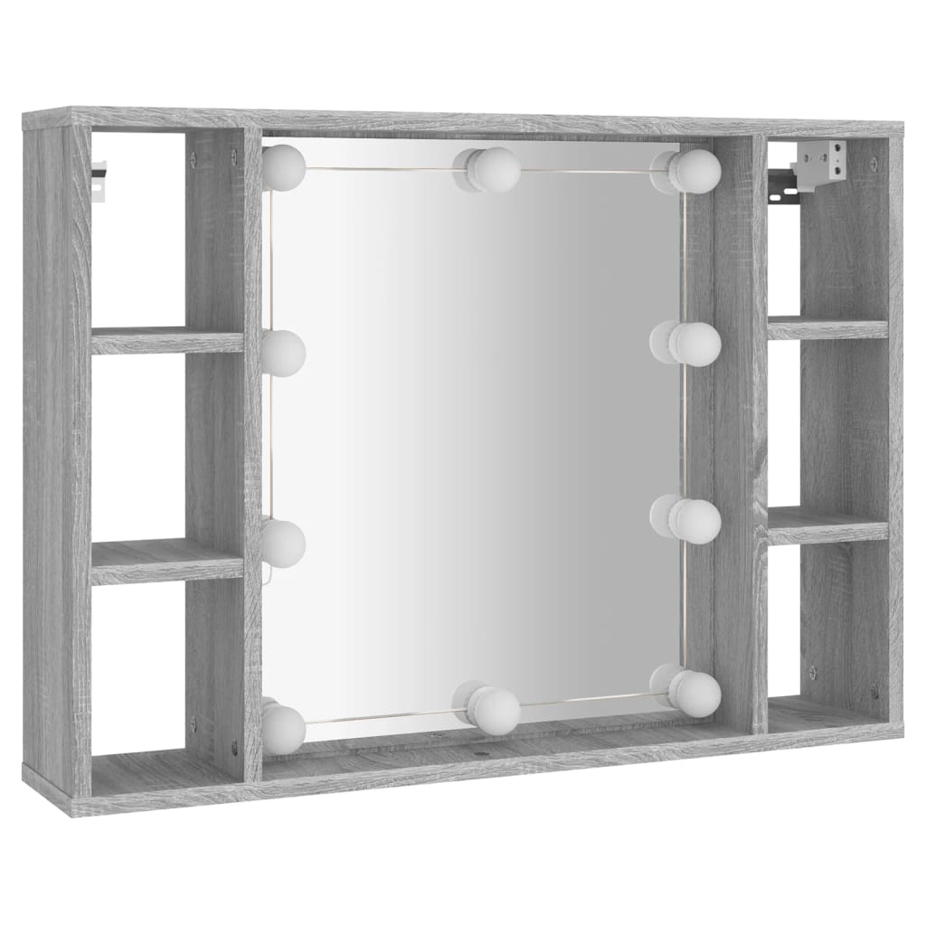 vidaXL Zrcadlová skříňka s LED šedá sonoma 76 x 15 x 55 cm