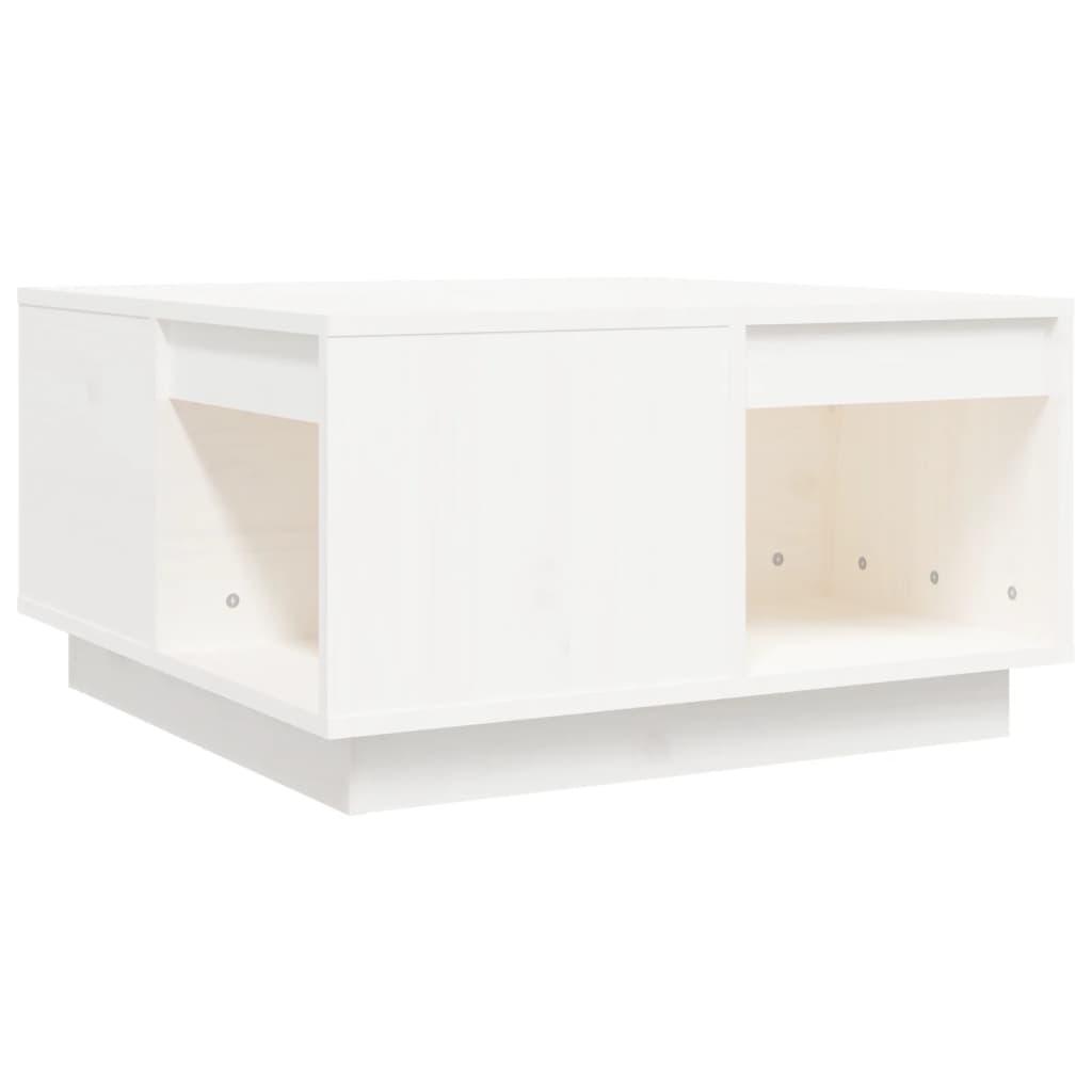 vidaXL Konferenční stolek bílý 60x61x32,5 cm masivní borové dřevo