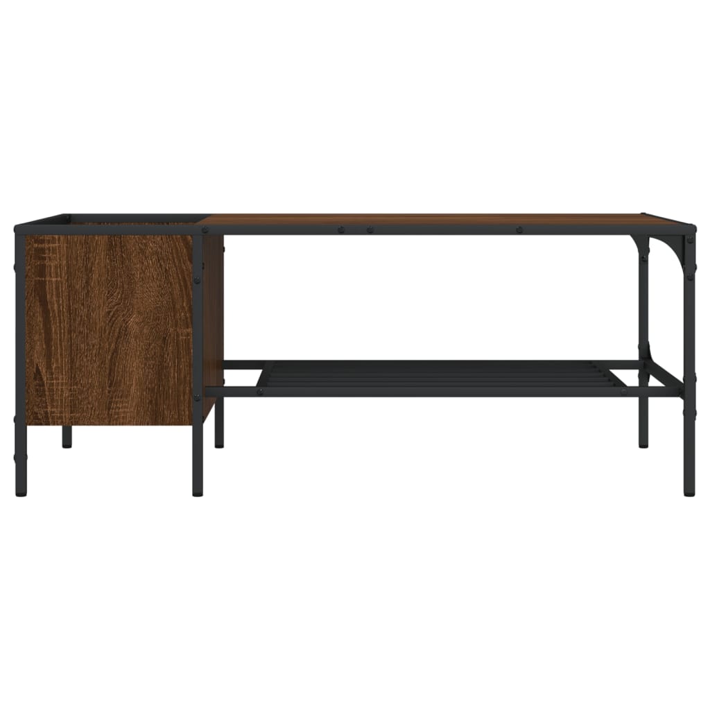 vidaXL Konferenční stolek s regálem hnědý dub 100x51x40 cm kompozit