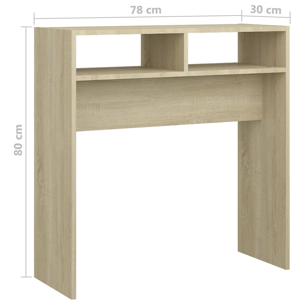 vidaXL Konzolový stolek dub sonoma 78 x 30 x 80 cm dřevotříska