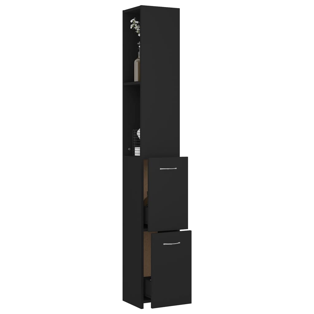 vidaXL Koupelnová skříňka černá 25x26,5x170 cm kompozitní dřevo