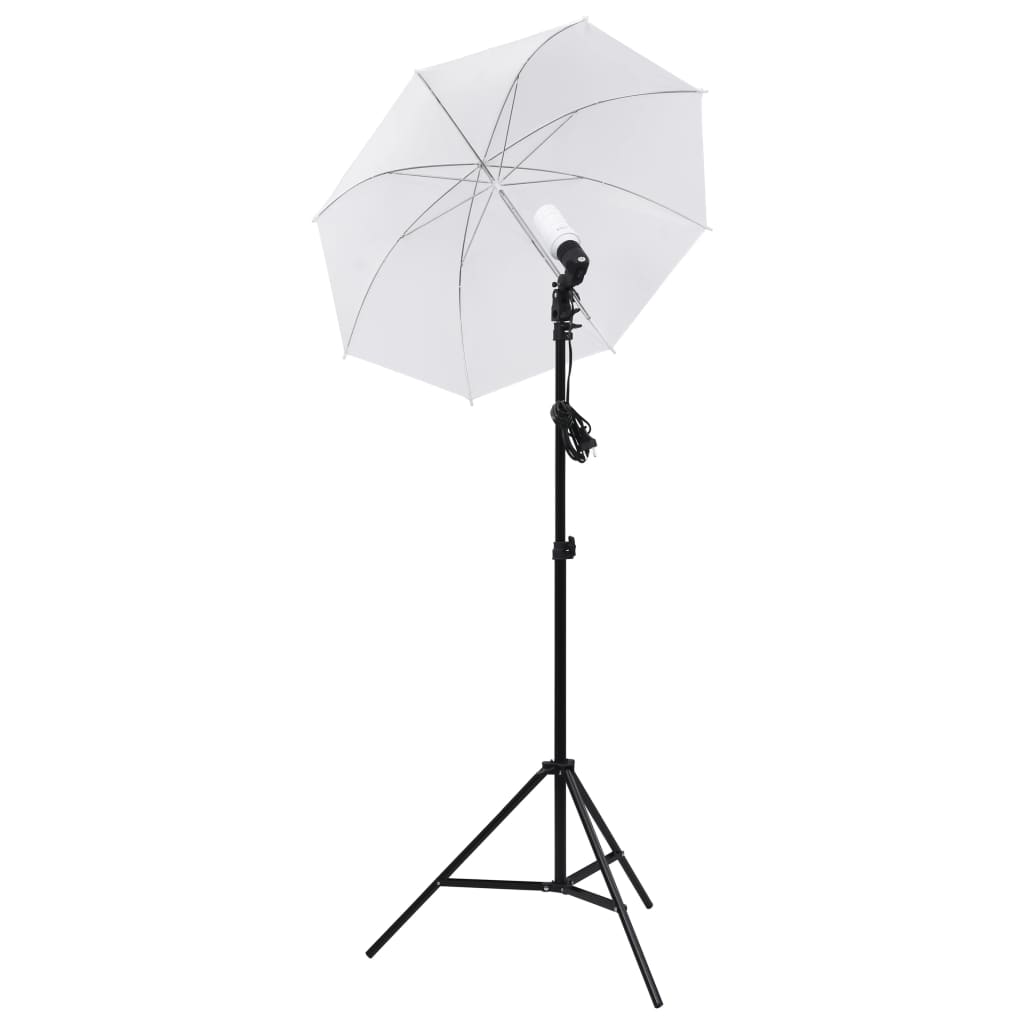 vidaXL Foto studio set s lampami, deštníky, pozadím a odraznou deskou