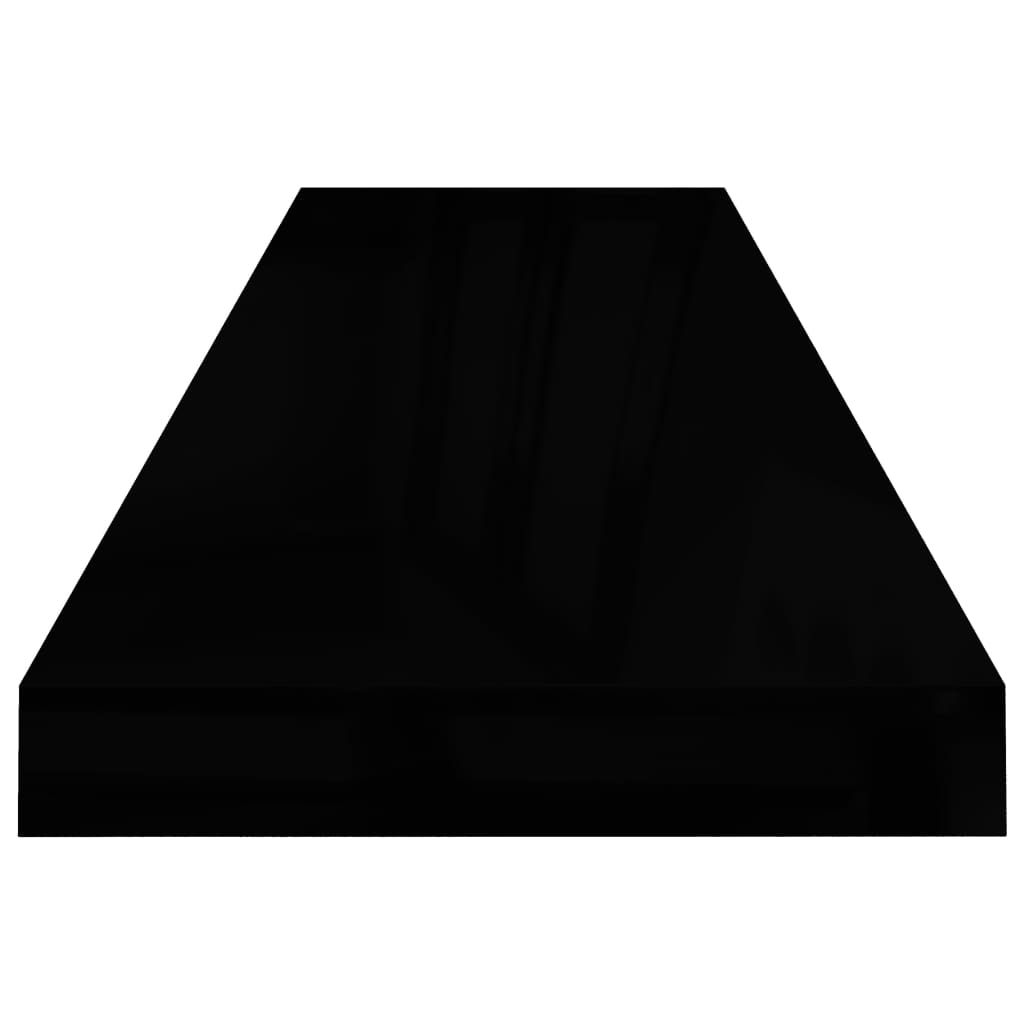 vidaXL Plovoucí nástěnná police černá vysoký lesk 90x23,5x3,8 cm MDF