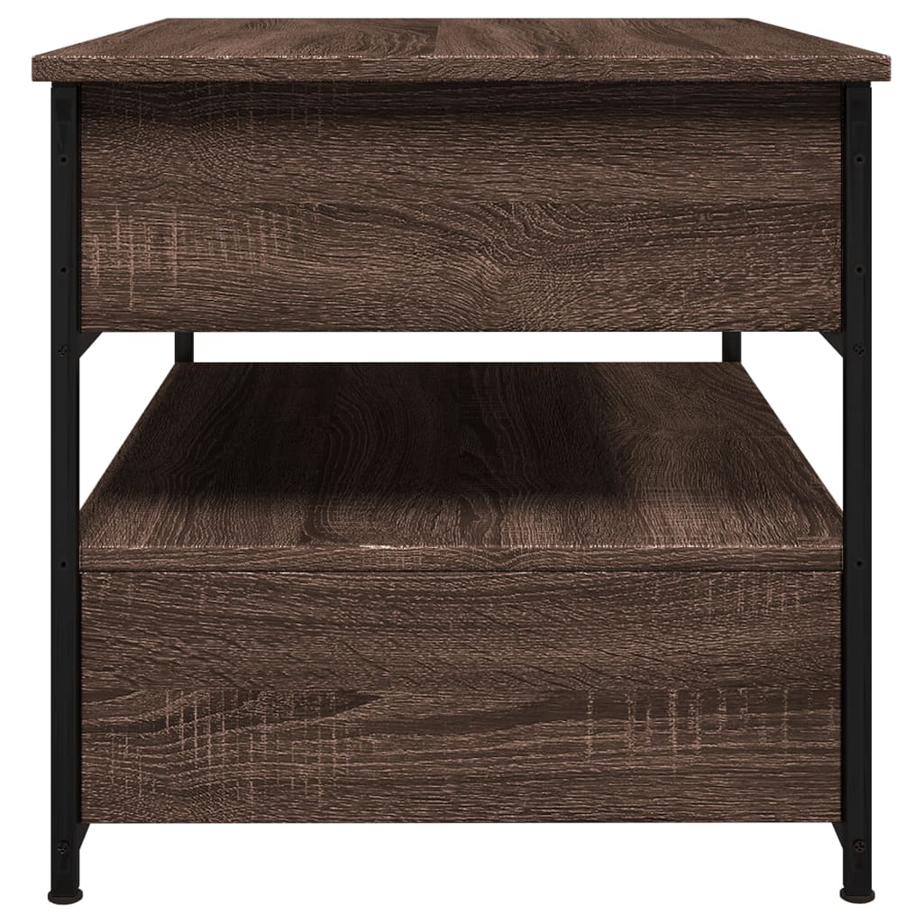 vidaXL Konferenční stolek hnědý dub 70 x 50 x 50 cm kompozit a kov