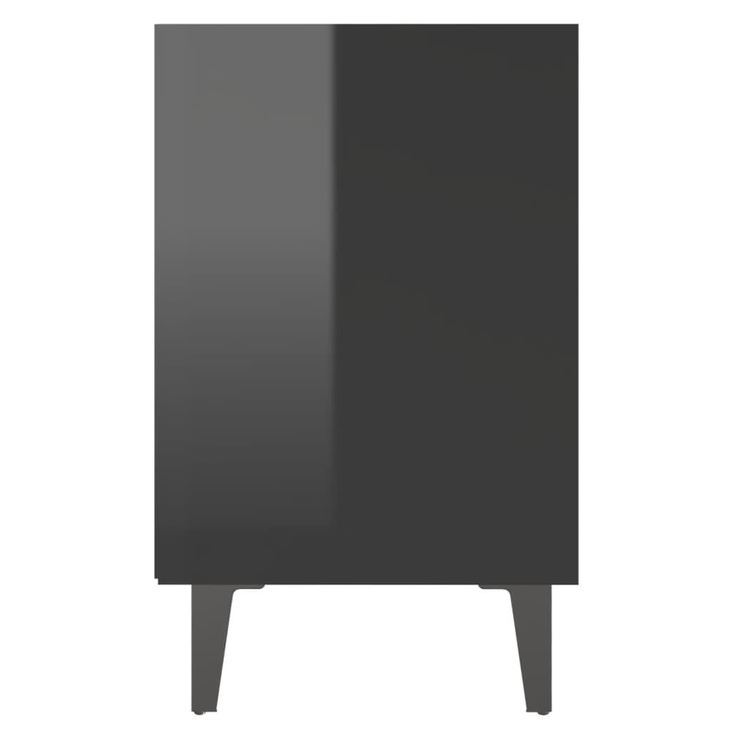 vidaXL Noční stolky s kovovými nohami 2 ks lesklé černé 40x30x50 cm