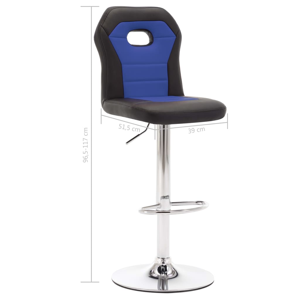 vidaXL Barové židle 2 ks modré umělá kůže