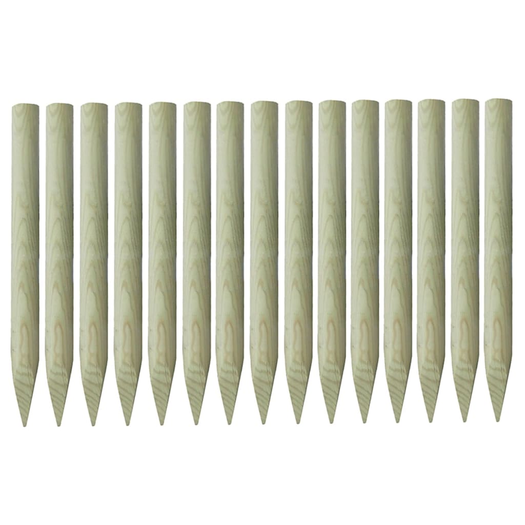 vidaXL Špičaté plotové sloupky 15 ks impregnovaná borovice 4 x 100 cm