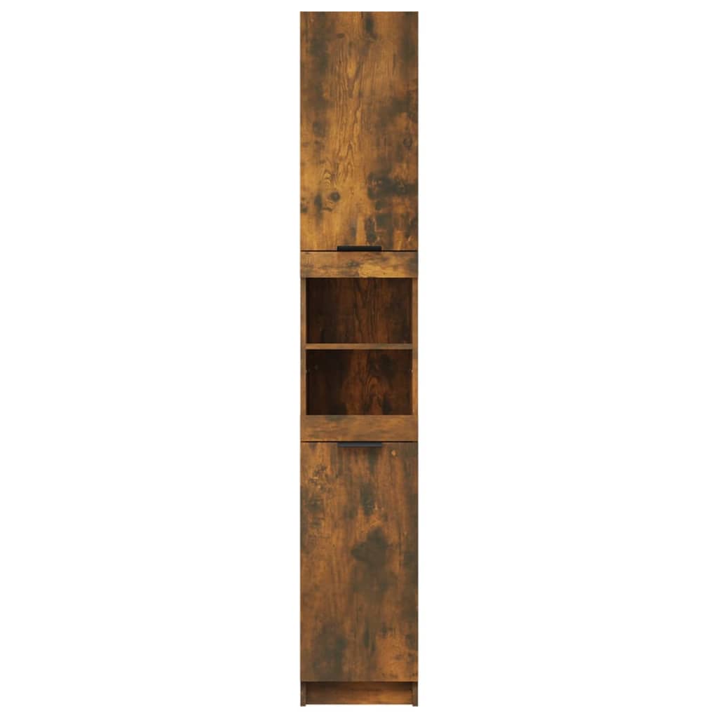 vidaXL Koupelnová skříňka kouřový dub 32x34x188,5 cm kompozitní dřevo