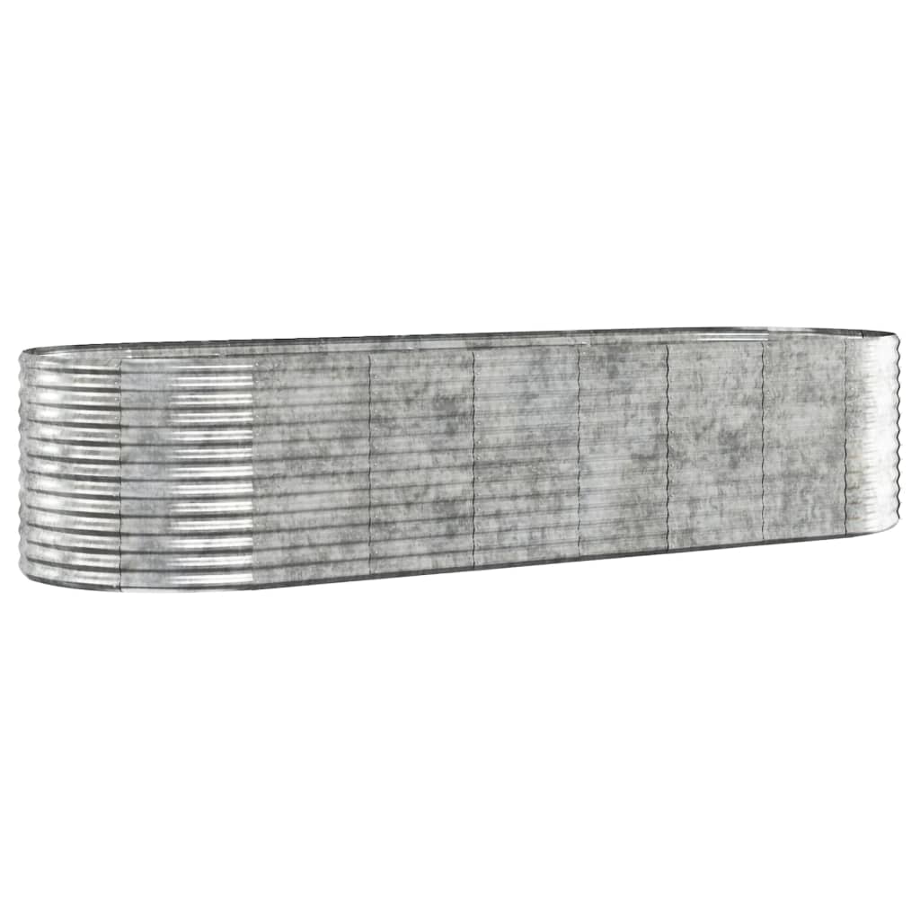 vidaXL Vyvýšený záhon práškově lakovaná ocel 322x100x68 cm stříbrný