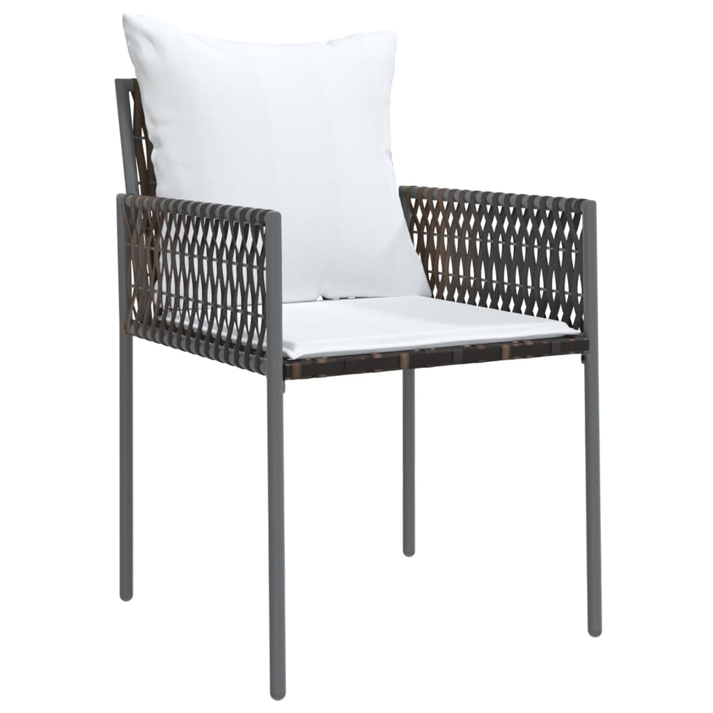 vidaXL Zahradní židle s poduškami 4 ks hnědé 54 x 61 x 83 cm polyratan