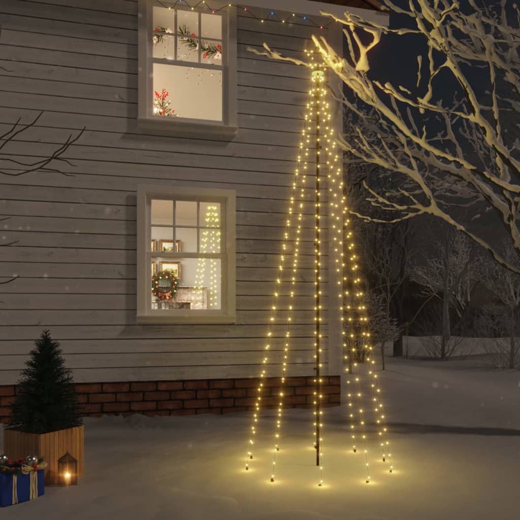 vidaXL Vánoční strom s hrotem 310 teple bílých LED diod 300 cm